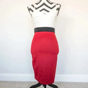 Hommage Red and Black Pencil Dress Sz Small